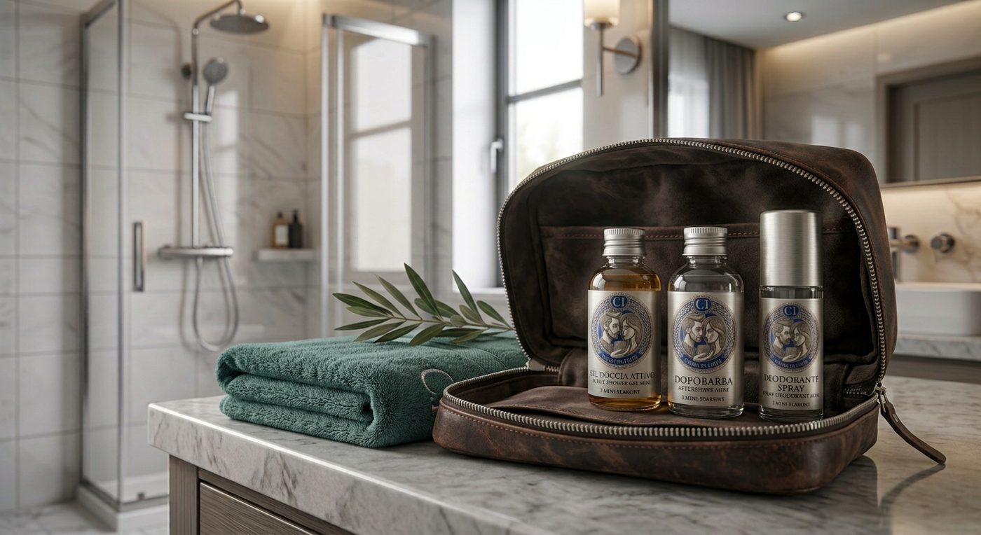 Men's Travel Set: Active shower gel, Soothing aftershave, Deodorant spray